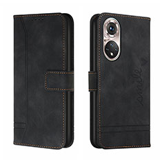 Funda de Cuero Cartera con Soporte Carcasa H01X para Huawei P50e Negro