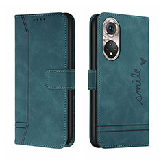 Funda de Cuero Cartera con Soporte Carcasa H01X para Huawei P50e Verde