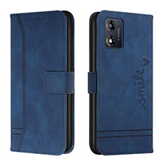 Funda de Cuero Cartera con Soporte Carcasa H01X para Motorola Moto E13 Azul