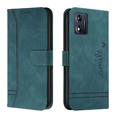 Funda de Cuero Cartera con Soporte Carcasa H01X para Motorola Moto E13 Verde