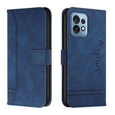 Funda de Cuero Cartera con Soporte Carcasa H01X para Motorola Moto Edge 40 Pro 5G Azul