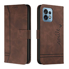 Funda de Cuero Cartera con Soporte Carcasa H01X para Motorola Moto Edge Plus (2023) 5G Marron