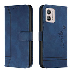 Funda de Cuero Cartera con Soporte Carcasa H01X para Motorola Moto G53y 5G Azul