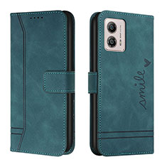 Funda de Cuero Cartera con Soporte Carcasa H01X para Motorola Moto G53y 5G Verde