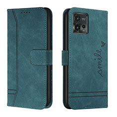 Funda de Cuero Cartera con Soporte Carcasa H01X para Motorola Moto G72 Verde