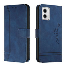 Funda de Cuero Cartera con Soporte Carcasa H01X para Motorola Moto G73 5G Azul