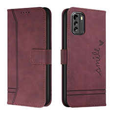 Funda de Cuero Cartera con Soporte Carcasa H01X para Nokia G60 5G Rojo