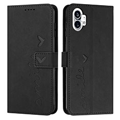 Funda de Cuero Cartera con Soporte Carcasa H01X para Nothing Phone 1 Negro