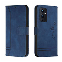 Funda de Cuero Cartera con Soporte Carcasa H01X para OnePlus 9 5G Azul