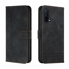 Funda de Cuero Cartera con Soporte Carcasa H01X para OnePlus Nord CE 5G Negro