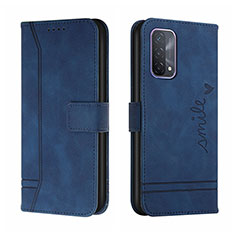 Funda de Cuero Cartera con Soporte Carcasa H01X para Oppo A74 4G Azul