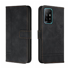 Funda de Cuero Cartera con Soporte Carcasa H01X para Oppo F19 Pro+ Plus 5G Negro