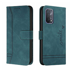 Funda de Cuero Cartera con Soporte Carcasa H01X para Oppo F19s Verde