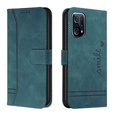 Funda de Cuero Cartera con Soporte Carcasa H01X para Oppo Find X5 5G Verde