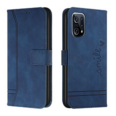 Funda de Cuero Cartera con Soporte Carcasa H01X para Oppo Find X5 Pro 5G Azul