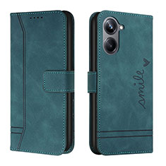 Funda de Cuero Cartera con Soporte Carcasa H01X para Realme 10 Pro 5G Verde