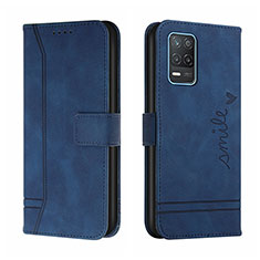 Funda de Cuero Cartera con Soporte Carcasa H01X para Realme 8 5G Azul