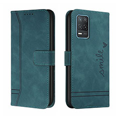 Funda de Cuero Cartera con Soporte Carcasa H01X para Realme 8s 5G Verde