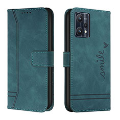 Funda de Cuero Cartera con Soporte Carcasa H01X para Realme 9 4G Verde