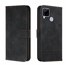 Funda de Cuero Cartera con Soporte Carcasa H01X para Realme C12 Negro