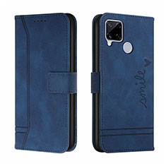 Funda de Cuero Cartera con Soporte Carcasa H01X para Realme C25S Azul