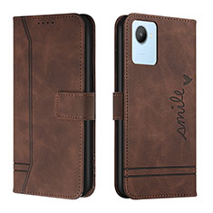 Funda de Cuero Cartera con Soporte Carcasa H01X para Realme C30 Marron