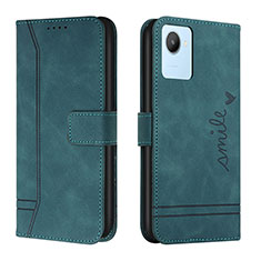 Funda de Cuero Cartera con Soporte Carcasa H01X para Realme C30 Verde