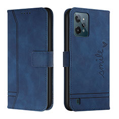 Funda de Cuero Cartera con Soporte Carcasa H01X para Realme C31 Azul