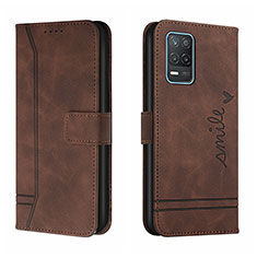 Funda de Cuero Cartera con Soporte Carcasa H01X para Realme V13 5G Marron