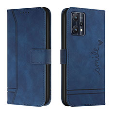 Funda de Cuero Cartera con Soporte Carcasa H01X para Realme V25 5G Azul