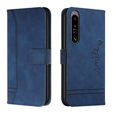 Funda de Cuero Cartera con Soporte Carcasa H01X para Sony Xperia 1 IV SO-51C Azul