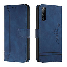 Funda de Cuero Cartera con Soporte Carcasa H01X para Sony Xperia 10 IV Azul