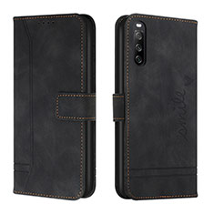 Funda de Cuero Cartera con Soporte Carcasa H01X para Sony Xperia 10 IV SOG07 Negro