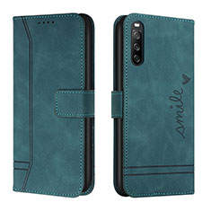 Funda de Cuero Cartera con Soporte Carcasa H01X para Sony Xperia 10 IV SOG07 Verde