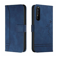 Funda de Cuero Cartera con Soporte Carcasa H01X para Sony Xperia 5 III Azul