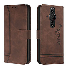 Funda de Cuero Cartera con Soporte Carcasa H01X para Sony Xperia PRO-I Marron