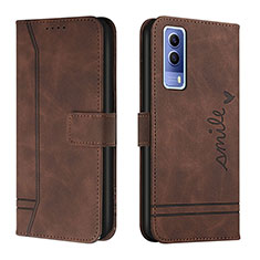 Funda de Cuero Cartera con Soporte Carcasa H01X para Vivo iQOO U1 Marron