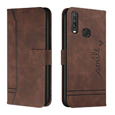 Funda de Cuero Cartera con Soporte Carcasa H01X para Vivo Y11 Marron