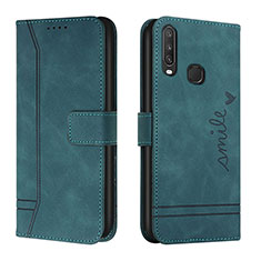 Funda de Cuero Cartera con Soporte Carcasa H01X para Vivo Y11 Verde