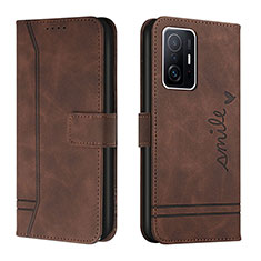 Funda de Cuero Cartera con Soporte Carcasa H01X para Xiaomi Mi 11T 5G Marron