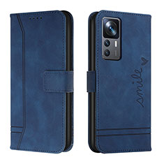 Funda de Cuero Cartera con Soporte Carcasa H01X para Xiaomi Mi 12T Pro 5G Azul