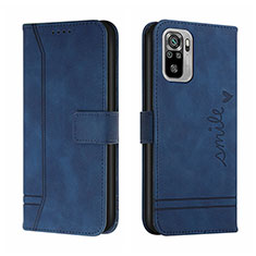 Funda de Cuero Cartera con Soporte Carcasa H01X para Xiaomi Poco M5S Azul