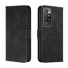 Funda de Cuero Cartera con Soporte Carcasa H01X para Xiaomi Redmi 10 (2022) Negro