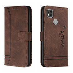 Funda de Cuero Cartera con Soporte Carcasa H01X para Xiaomi Redmi 9 India Marron