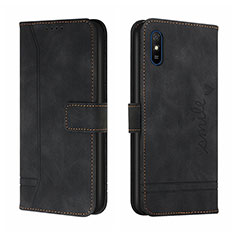 Funda de Cuero Cartera con Soporte Carcasa H01X para Xiaomi Redmi 9A Negro