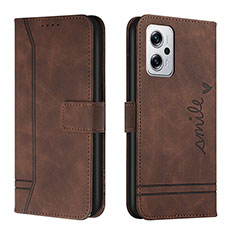 Funda de Cuero Cartera con Soporte Carcasa H01X para Xiaomi Redmi K50i 5G Marron