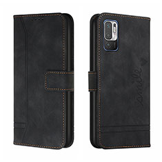 Funda de Cuero Cartera con Soporte Carcasa H01X para Xiaomi Redmi Note 10 5G Negro