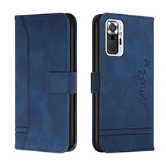 Funda de Cuero Cartera con Soporte Carcasa H01X para Xiaomi Redmi Note 10 Pro 4G Azul