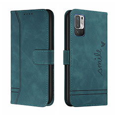 Funda de Cuero Cartera con Soporte Carcasa H01X para Xiaomi Redmi Note 10T 5G Verde