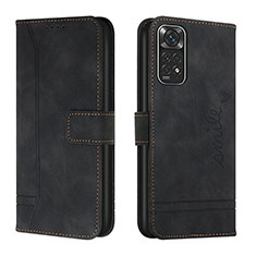 Funda de Cuero Cartera con Soporte Carcasa H01X para Xiaomi Redmi Note 11 4G (2022) Negro